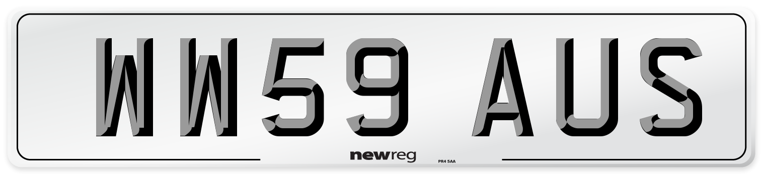 WW59 AUS Number Plate from New Reg